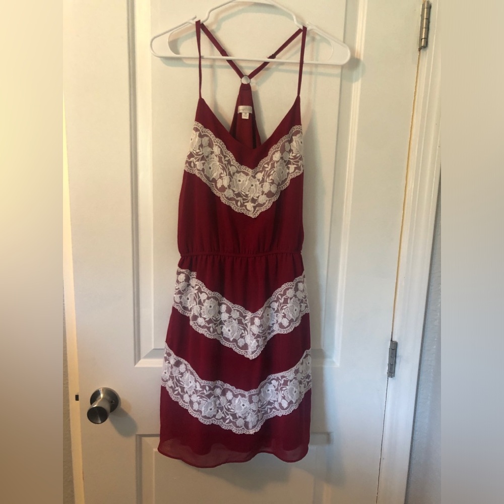 Charming Charlie Red Halter Sundress Midi